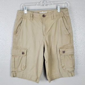 Urban Pipeline Flat Front Tan Cargo Shorts 11.5" Inseam 30